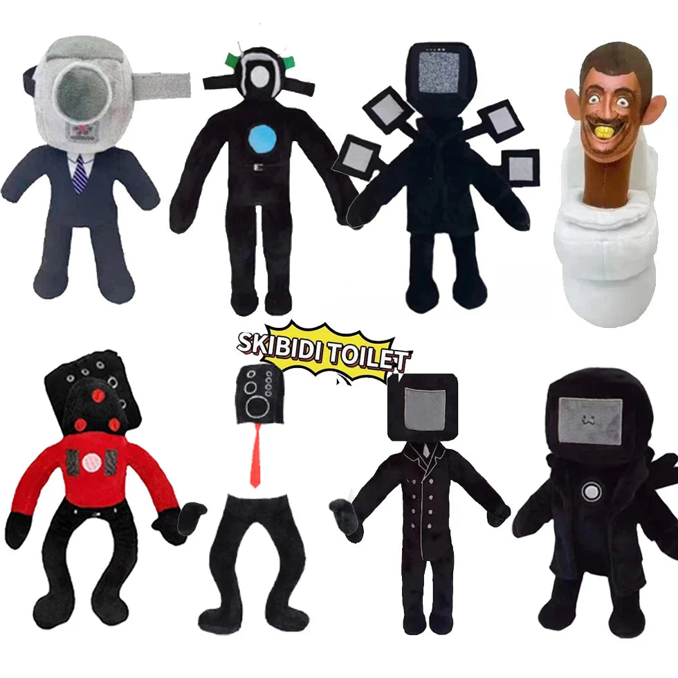 42pcs Skibidi Toilet Plush Toy Skibidi Dop Dop Yes Yes Titans Cameraman TV Man Camera Man Camcordeman Speakerman Sticker Doll