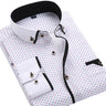 White Big Size 5XL Men Dress Shirt 2024 New Long Sleeve Slim Fit Button Down Collar Good Quality Printed Business Shirts