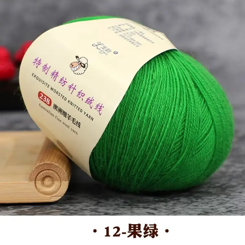 50g 100% Merino Wool Yarn Thin Yarn Soft Anti-pilling Eco-friendly High Quality for Hand Knitting Wool Crochet Knitting