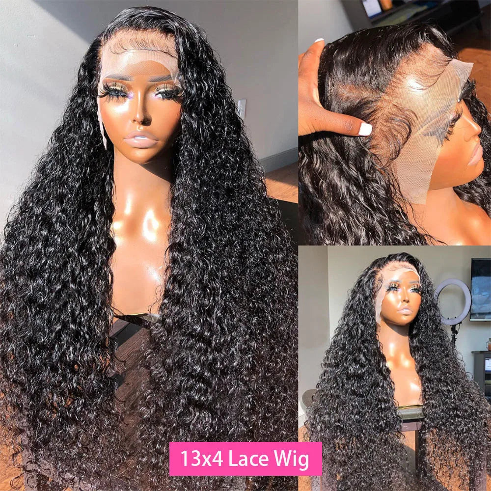 30 38 40 Inch Curly Human Hair Wigs For Black Women 13x4 13x6 Hd Lace Deep Wave Frontal Wigs Glueless Water Wave Lace Front Wig