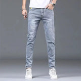 New Harajuku Fashion Spring Autumn Luxury Brand Korean Style Casual Clothes Blue Denim Stylish Designer Slim Men's Jeans Pants