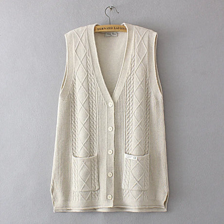 2022 Autumn Winter Plus Size Sweater Vest Women Clothing Argyle Twist Knitted Cardigan Fashion Label Pocket V-Neck Curve Jumper