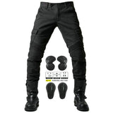 2024 New Motorcycle Black Men Jeans Upgrade Extension Protector Detachable Racing Road Rider Four Seasons Casual Fashion Pants