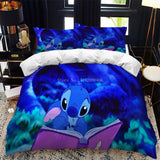 3D Cartoon Bedding Set Disney Lilo & Stitch Queen King Quilt Comforter Duvet Cover Set Children Kids Boys Bedroom Home Textile