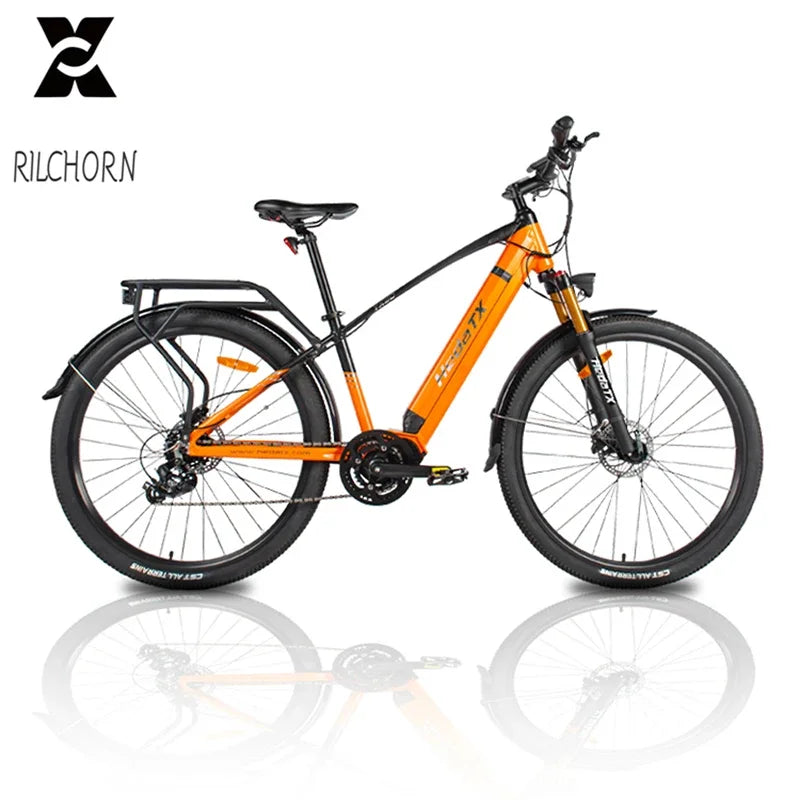 New RILCHORN E-bike Mid Motor 500W 29-inch Electric Bike Aluminum Alloy Full Suspension Ebike 48V 15AH Battery Electric Bicycle