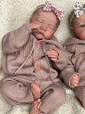 NPK 19inch Already Painted Finished Reborn Baby Doll Twins Levi Awake & Sleeping Newborn Baby Doll 3D Skin Visible Veins