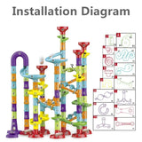 50/197Pcs Children Diy Game Marble Run Race Track Building Blocks Toys 3D Maze Ball Rolling Marbles Running Track Coaster Gift