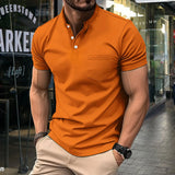 Summer New Men's Polo Shirt with High Quality Polo Collar Short Sleeve Casual Fake Pocket Business Fashion European Size Polo Sh