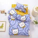 Children's Cotton Three-piece Set Kindergarten Nap Cartoon Bed Sheet Quilt Cover Cotton Bedding Kit Pillowcase CP27