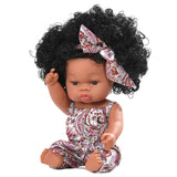 35cm Newborn Reborn African Doll Baby Simulation Soft Vinyl Children Lifelike Toys Christmas Birthday Toys Dolls for Babies