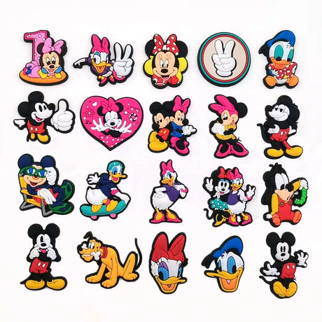 Aoger Disney Mickey Minnie Donald Shoe Charms for Clogs Sandals Decoration Shoe Accessories Charms for Friends Gifts