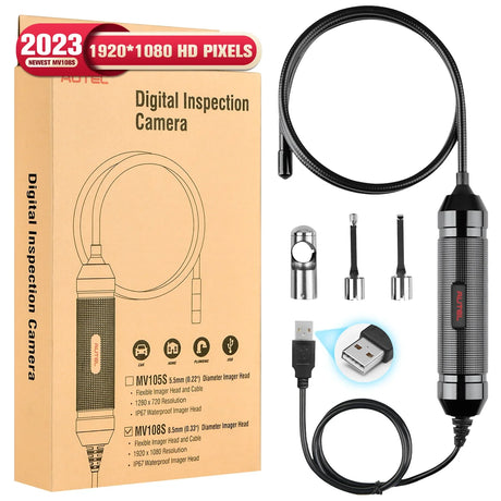 Autel MaxiVideo MV108S Camera MV108S Endoscope Inspection Tool 1920x1080 Resolution 8.5mm/0.33" Digital Inspection Camera