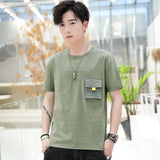 2024 New fashion Men's Pure Cotton Trendy  Long sleeved  Solid Color Boy's Customized T-shirt  5630