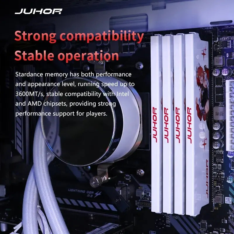 JUHOR Memoria Ram DDR4 (8GX2)3200MHz (16GX2)3200MHz 3600MHz 8GB 16GB Desktop Gaming Dual Channel Memory