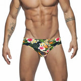 Mens Swim Briefs Swimwear Men Sexy Summer Swimsuit Push Up Low Waist Swimming Trunks Flower Print Surfing Beach Shorts Beachwear