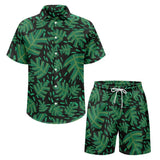 Hawaiian 2Pcs Shirts Suit Men Fashion Tracksuit 3D Print Shirt+Beach Shorts Fashion Two Piece Sets Hawaii Shirts Unisex Clothing