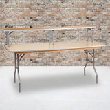 72'' x 12''   Birchwood Bar Top Riser with Silver Legs mesa bar  table  haute