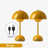 Mushroom Flower Bud Rechargeable LED Table Lamps Desk Night For Bedroom Dining Touch Night Light Simple Modern Decoration