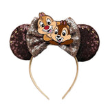 Chip and Dale Mickey Mouse Ears Headbands Women Aladdin Hair Accessories Kids Genie of The Lamp Hairband Girl Bow Headwear