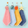 1/4pcs Cartoon Children's Hand Towel Soft Absorbent Dry Handkerchief Kitchen Bathroom Baby Kids Wipes Wash Cloths Hanging Towels