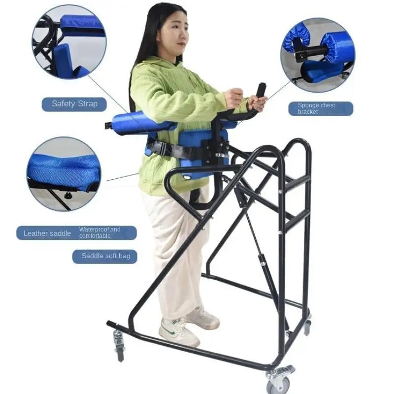 Rehabilitation Training Standing Support Walker with Wheels for Stroke Hemiplegia Lower Limbs Walking Exercise Mobility Aids