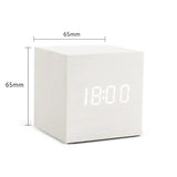 Modern Wooden Led Smart Alarm Clocks For Bedrooms Bedside Table Square Voice Control Desktop Digital Clock For Room