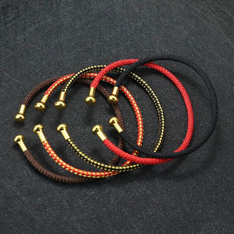 New Fashion Minimalist Stainless Steel Open Bangle Bracelet Unisex 3mm Lucky Red Thread Braclet Valentine Day Gift Accessories