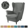 Polar Fleece Wing Chair Cover High Back Stretch Sofa Covers Armchair Covers Non Slip Sofa Slipcovers with Seat Cushion Cover