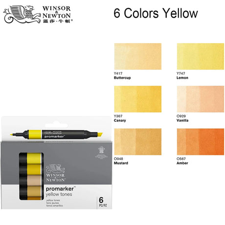 WINSOR&NEWTON 6/12 Colors  ProMarkers  Alcohol base ink Twin tips Professional Art Marker Pen Drawing  Supplies