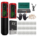 EZ Complete Tattoo Kit P2S Wireless Battery Tattoo Pen Machine 40 Pcs Cartridge Needles for for Tattoo Beginners & Arts