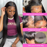 13x6 Bone Straight Human Hair Lace Frontal Wig 5x5 Glueless Lace Wigs For Women Pre Plucked With Baby Hair 13x4 Lace Front Wig