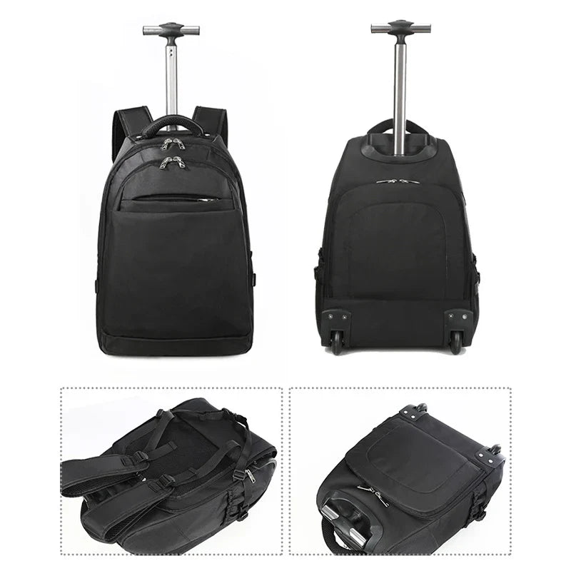 Pulley Luggage Backpack Solid Oxford Cloth Boarding Travel Bag Trolley Luggage 20 Inch Business Computer Backpack Travel Cas