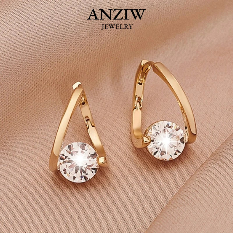 Anziw 1.0ct 6.5mm VVS1 Moissanite Twist Hoop Earrings For Women 925 Sterling Silver Party Solitaire Earrings Trendy Jewelry 2023