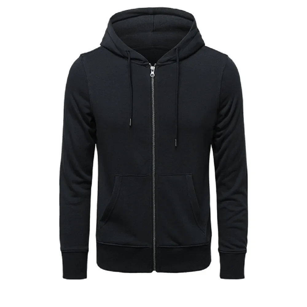 High quality Fashion Zip Hoodies Men Retro Harajuku Solid color Jacket High Street Zip Up Hoodie Casual Loose Sweatshirt Clothes