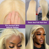 Rosabeauty 250% Full 13x6 HD 613 Blonde Lace Frontal Wig Brazilian Colored Straight 13x4 Lace Front Human Hair Wigs For Women