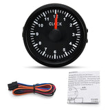 52mm 2inch Clock Gauge 12Hours For Cars Boat Truck With Red Backlight Waterproof Clock Meter Car Gauges boat clock 12V/24V