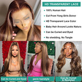 Melodie 250% HD 30 40 Inch Highlight Ombre Straight 13x6 Lace Front Wigs Human Hair 13x4 Lace Frontal For Black Women