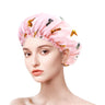 Women Satin Bonnets Printed Floral Edge Nightcap Fashion Imitated Silk Fabric Home Cap Lady Elastic Hair Care Beauty Makeup Hat