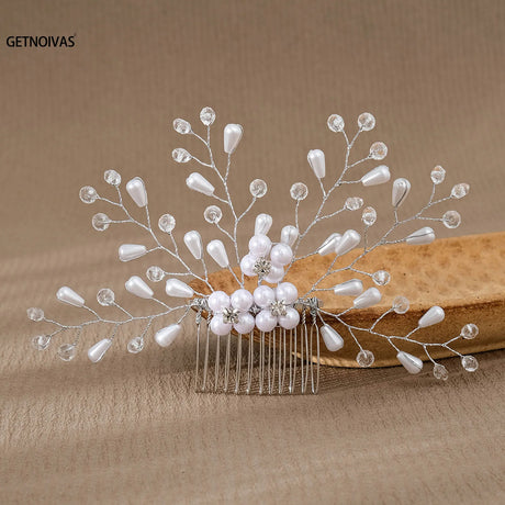 Wedding Pearl Flower Hair Combs Hair Accessories Hair Clips Hairpin Crystal Bride Headdress for Women Barrettes Hair Jewelry