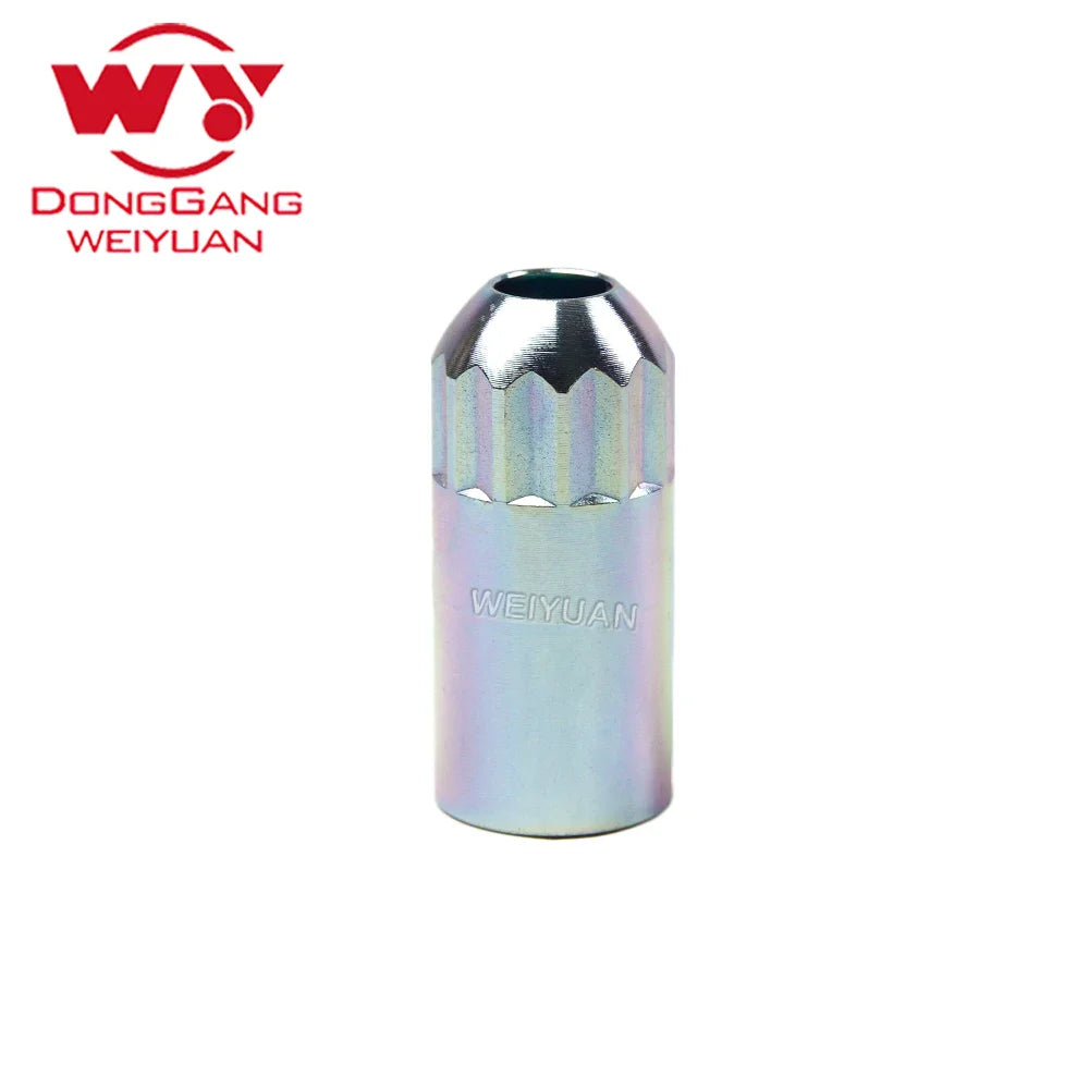 6pcs/set Nozzle Cap Nut, For Denso Fuel Injector, Size φ21.3X46.8XM19X0.75(9#B), Diesel Fuel Engine Injection System Spare Part