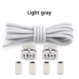 1Pair Round Elastic Laces Sneakers Lock Shoe Laces Without Ties Metal Buckle Laces Kids Adult No Tie Shoelaces Shoes Accessories