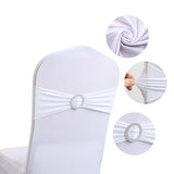 20 Pieces Polyester Spandex Chair Sashes Bands Stretch Chair Ties Bows with Buckle Slider for Wedding Banquet Party Decoration