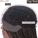 My-Lady 28inch Synthetic Braided Wigs Senegalese Twist Lace Front Wig Knotless Frontal Lace Wigs Braids Hair For African Women