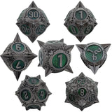 7pcs Solid Metal Dice Beautiful and Finely Crafted Number Dice Set for Dnd TRPG RPG Cthulhu Dice Running Team Desktop Decoration