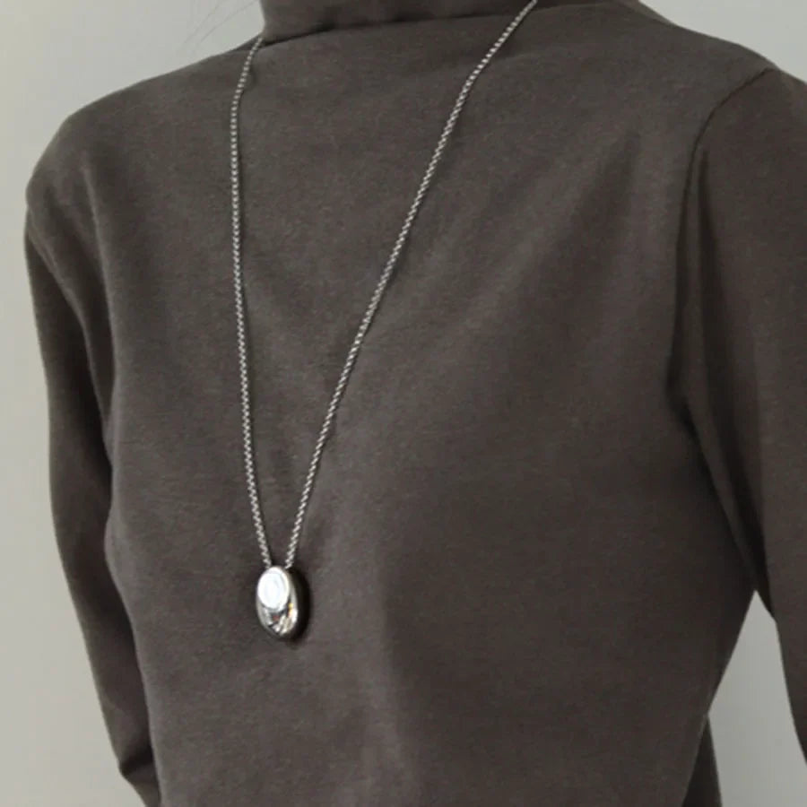 Big waterdrop long necklace for women stainless steel sweater winter necklace geometric jewelry high quality jewelry