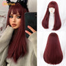 MEIFAN Long Lolita Ombre Harajuku Wig With Bang Red Blue Wave Curly Cosplay Wig Heat Resistant Synthetic Jellyfish Head Wigs