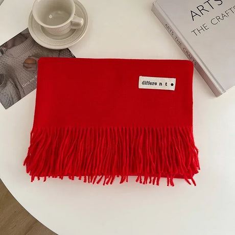 Luxury Brand Wool Scarf For Women Men Solid Color Plain Real Wool Scarves Female Winter Warm Neck Scarf Cashmere Shawl 2023