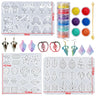 Resin Molds Silicone Kit with Epoxy Resin Supplies Dried Flowers Foil Flakes Necklace Cord Earring Hooks for DIY Jewelry Making