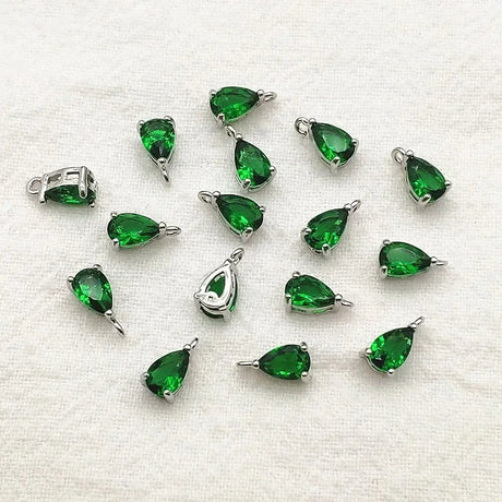 New Arrival! 8x5mm 100pcs Crystal Micro inlay Drop Charm For Handmade Necklace Earring DIY Parts Jewelry Findings & Components