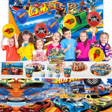 Hot Wheels Birthday Decoration Racing Car Disposable Tableware Tablecloth Plate Cup Balloon Baby Shower Kids Boys Party Supplies